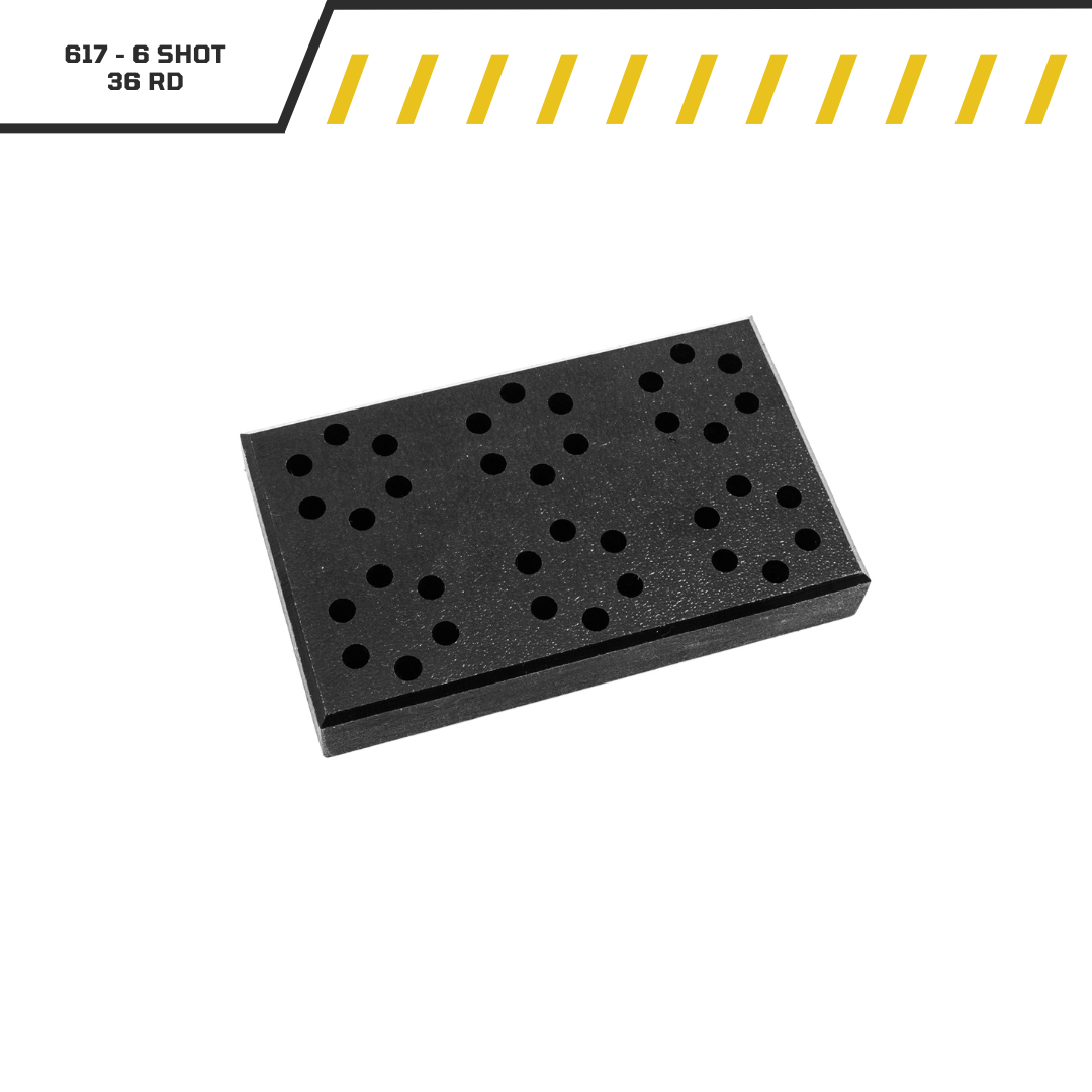 S&W 617 6-Shot .22LR Speedloader Loading Block – 36 Round Ammo Board